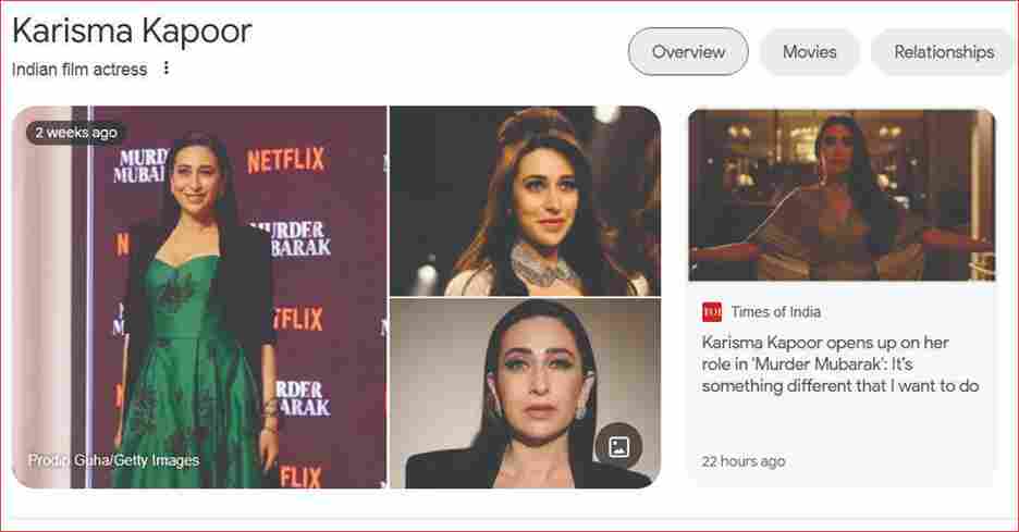 indian actress karisma kapoor