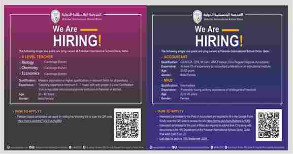 Jobs at pakistan school qatar