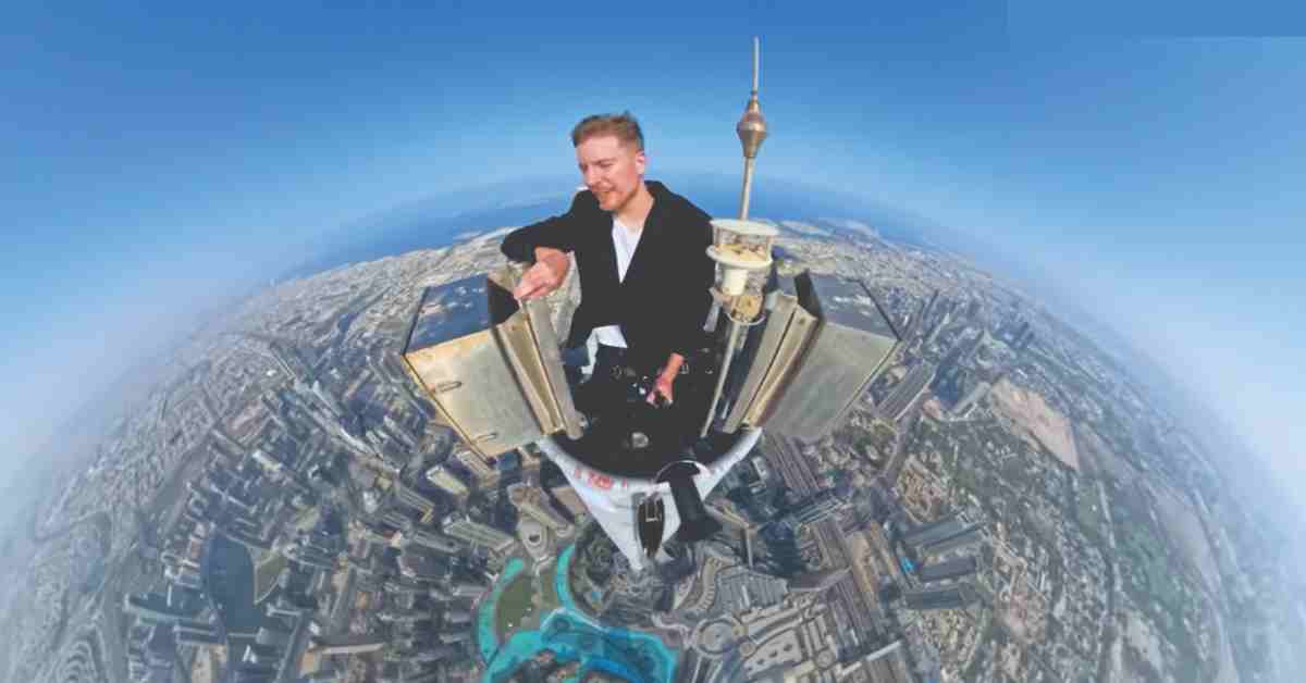 American Youtuber MrBeast at Burj Khalifa