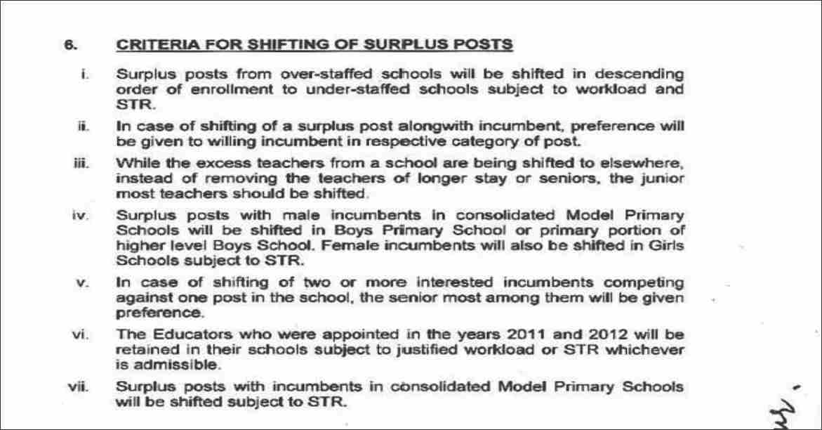 Teacher Shifting Policy